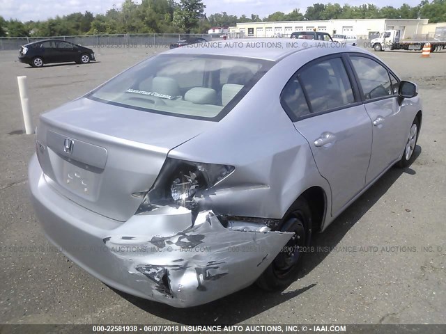 19XFB2F54CE372763 - 2012 HONDA CIVIC LX SILVER photo 4