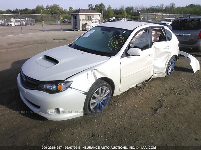 JF1GH75608G807141 - 2008 SUBARU IMPREZA WRX PREMIUM WHITE photo 2