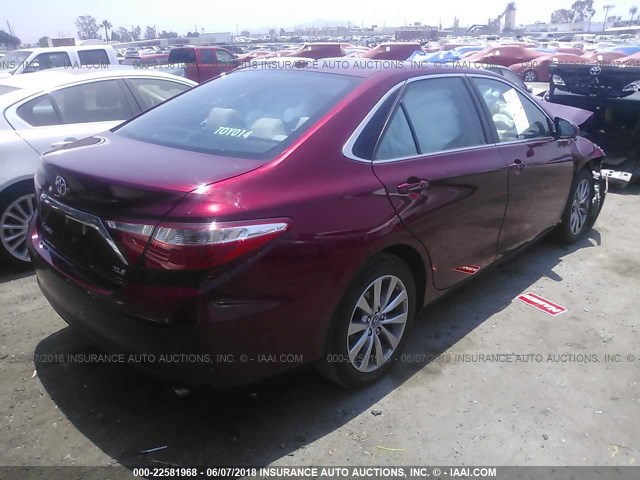 4T1BF1FK4FU956553 - 2015 TOYOTA CAMRY LE/XLE/SE/XSE 红色 照片 4