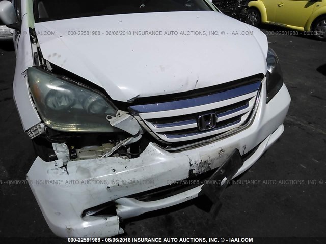 5FNRL38606B456454 - 2006 HONDA ODYSSEY EXL WHITE photo 6