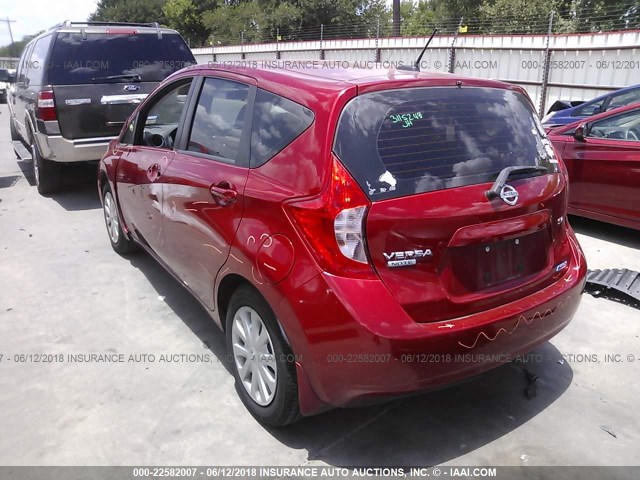 3N1CE2CP1EL357915 - 2014 NISSAN VERSA NOTE S/S PLUS/SV/SL RED photo 3