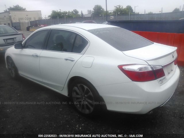 1HGCR2F51EA004806 - 2014 HONDA ACCORD SPORT WHITE photo 3