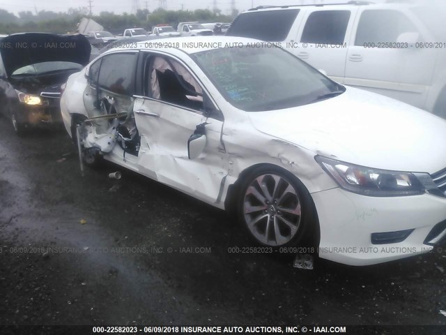 1HGCR2F51EA004806 - 2014 HONDA ACCORD SPORT WHITE photo 6