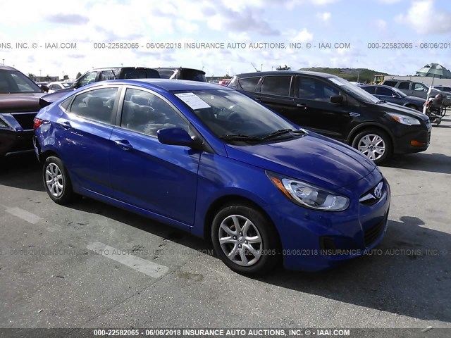 KMHCT4AE3DU485105 - 2013 HYUNDAI ACCENT GLS/GS BLUE photo 1