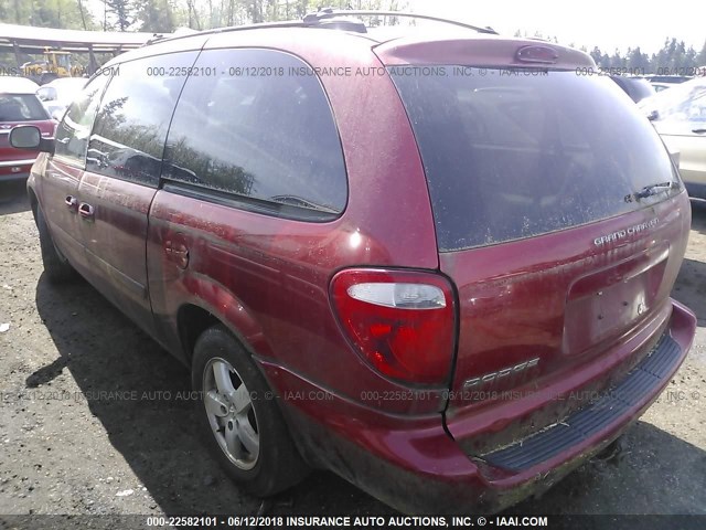 2D4GP44L25R394588 - 2005 DODGE GRAND CARAVAN SXT RED photo 3