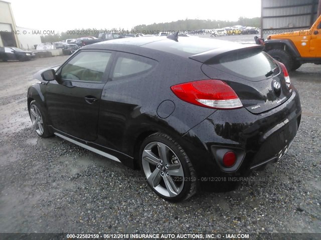 KMHTC6AE5DU177669 - 2013 HYUNDAI VELOSTER TURBO BLACK photo 3