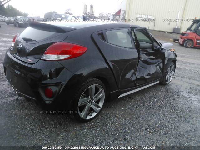 KMHTC6AE5DU177669 - 2013 HYUNDAI VELOSTER TURBO BLACK photo 4