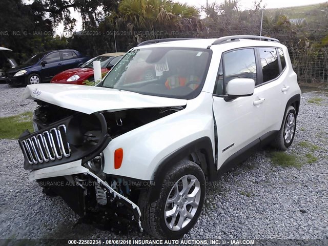 ZACCJABT3GPE18404 - 2016 JEEP RENEGADE LATITUDE WHITE photo 2