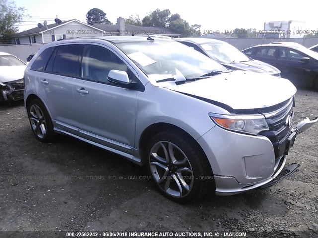 2FMDK4AK8DBC44806 - 2013 FORD EDGE SPORT SILVER photo 1