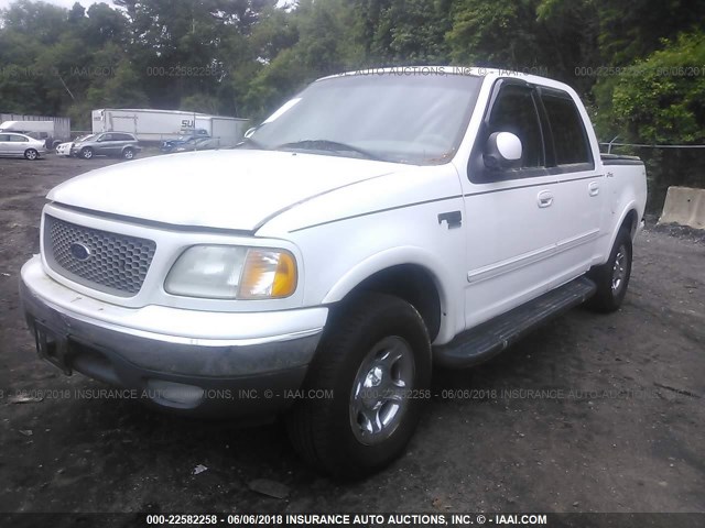 1FTRW08L41KC26441 - 2001 FORD F150 SUPERCREW WHITE photo 2