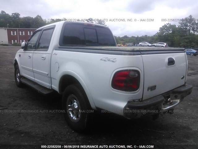 1FTRW08L41KC26441 - 2001 FORD F150 SUPERCREW WHITE photo 3