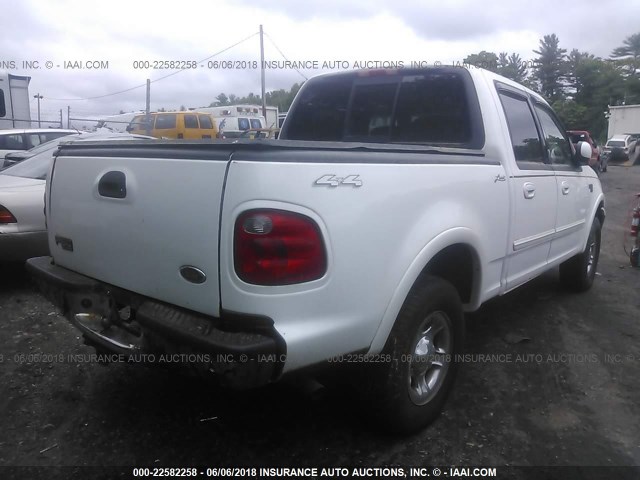 1FTRW08L41KC26441 - 2001 FORD F150 SUPERCREW WHITE photo 4