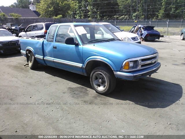 1GCCS19Z4S8122833 - 1995 CHEVROLET S TRUCK S10 BLUE photo 1