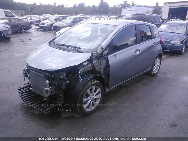 3N1CE2CPXEL426634 - 2014 NISSAN VERSA NOTE S/S PLUS/SV/SL GRAY photo 2