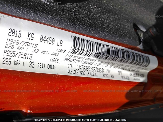 1J4FA39S76P719334 - 2006 JEEP WRANGLER X ORANGE photo 9