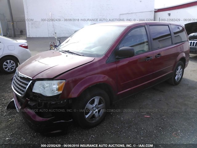 2A8HR44H48R621123 - 2008 CHRYSLER TOWN & COUNTRY LX RED photo 2
