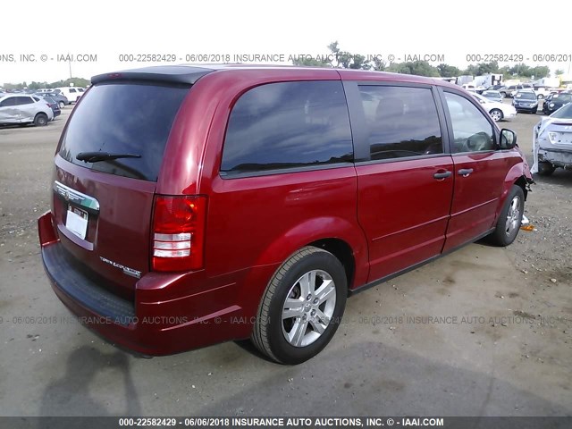2A8HR44H48R621123 - 2008 CHRYSLER TOWN & COUNTRY LX RED photo 4