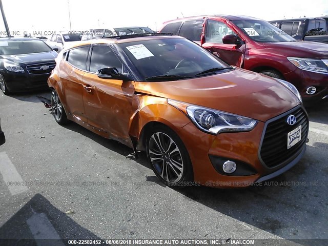 KMHTC6AE8GU282789 - 2016 HYUNDAI VELOSTER TURBO ORANGE photo 1