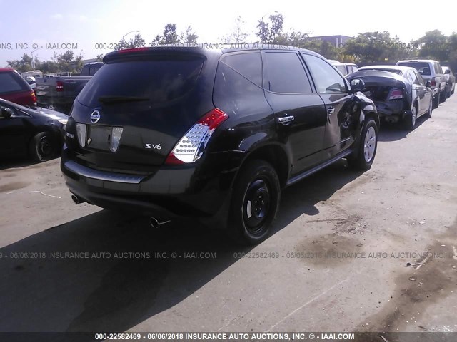 JN8AZ08T26W422807 - 2006 NISSAN MURANO SL/SE/S BLACK photo 4