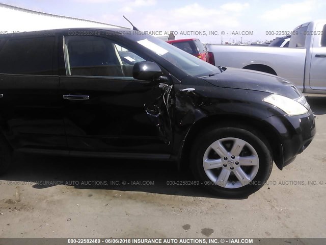 JN8AZ08T26W422807 - 2006 NISSAN MURANO SL/SE/S BLACK photo 6