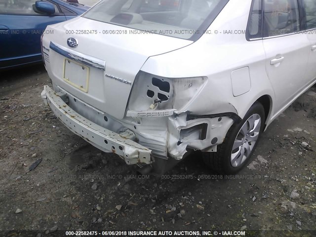 JF1GE6A69AG516698 - 2010 SUBARU IMPREZA 2.5I WHITE photo 6