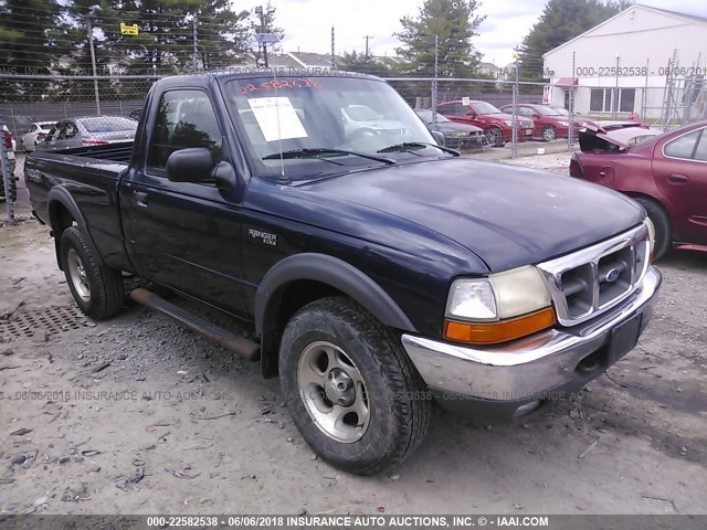 1FTYR11V4YTA46451 - 2000 FORD RANGER BLUE photo 1