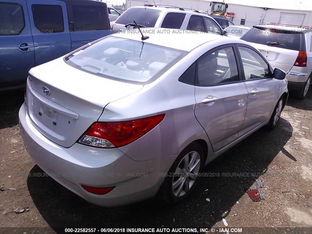 KMHCU4AE3DU434376 - 2013 HYUNDAI ACCENT GLS/SE SILVER photo 4