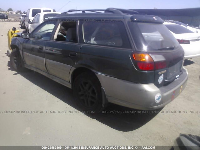 4S3BH6650Y7635617 - 2000 SUBARU LEGACY OUTBACK GREEN photo 3