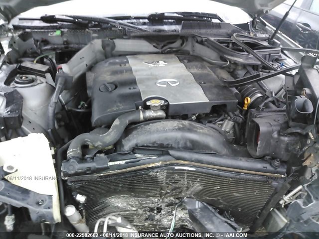 JNRBS08W44X403665 - 2004 INFINITI FX45 GRAY photo 10