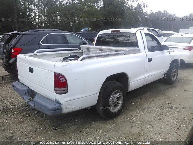 1B7FL26P91S343929 - 2001 DODGE DAKOTA WHITE photo 4