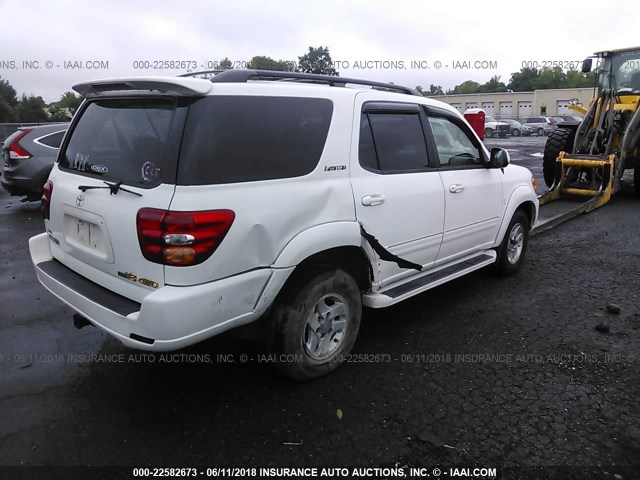 5TDBT48A12S084205 - 2002 TOYOTA SEQUOIA LIMITED WHITE photo 4