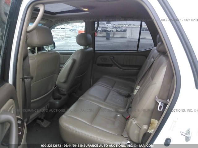 5TDBT48A12S084205 - 2002 TOYOTA SEQUOIA LIMITED WHITE photo 8