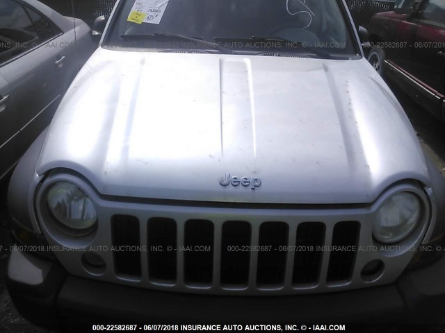 1J4GL48K57W547950 - 2007 JEEP LIBERTY SPORT SILVER photo 6