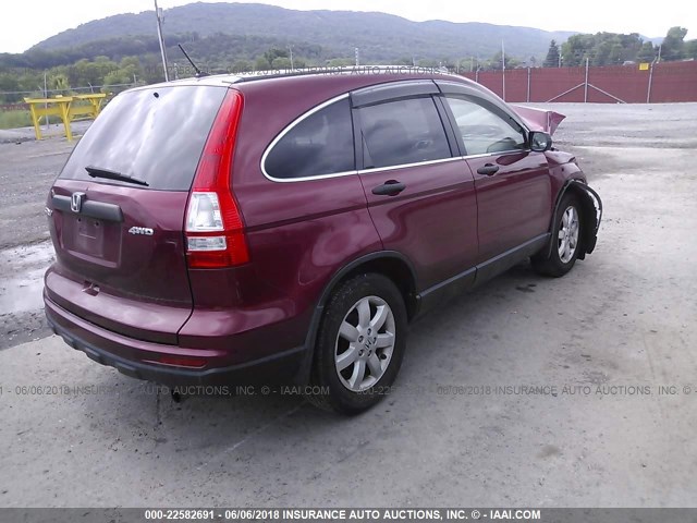 JHLRE4H48BC002753 - 2011 HONDA CR-V SE RED photo 4