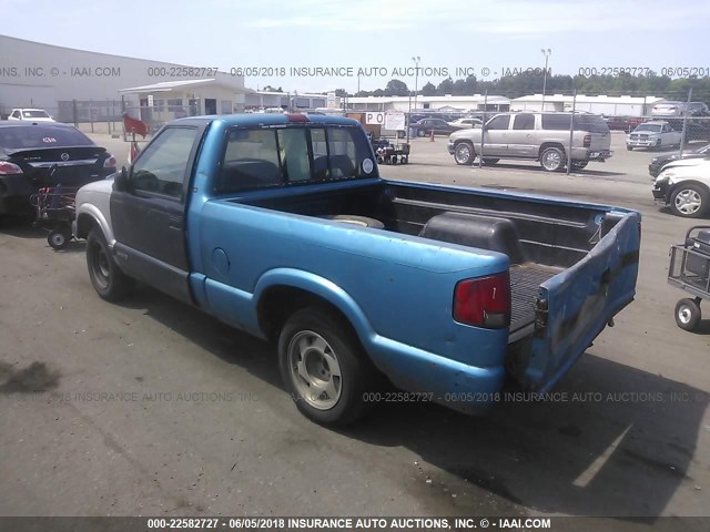 1GCCS14Z2RK160310 - 1994 CHEVROLET S TRUCK S10 BLUE photo 3