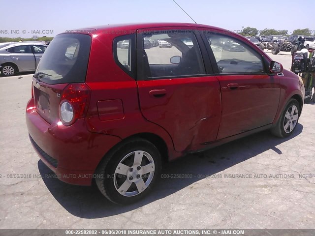 KL1TD6DE5BB133572 - 2011 CHEVROLET AVEO LS/LT RED photo 4