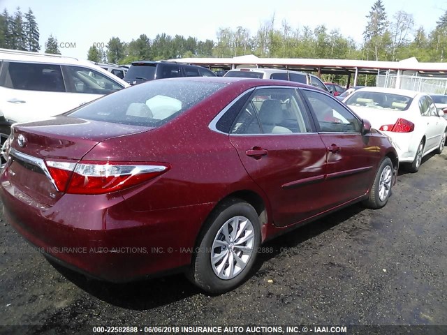 4T1BF1FK1GU528568 - 2016 TOYOTA CAMRY LE/XLE/SE/XSE მუქწითელი ფოტო 4