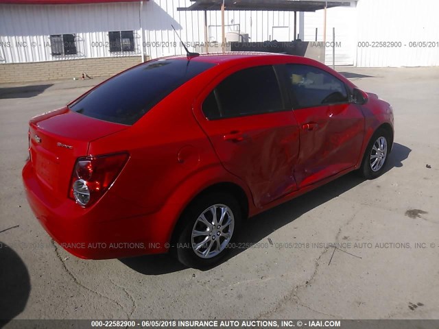 1G1JA5SH7E4109274 - 2014 CHEVROLET SONIC LS 红色 照片 4