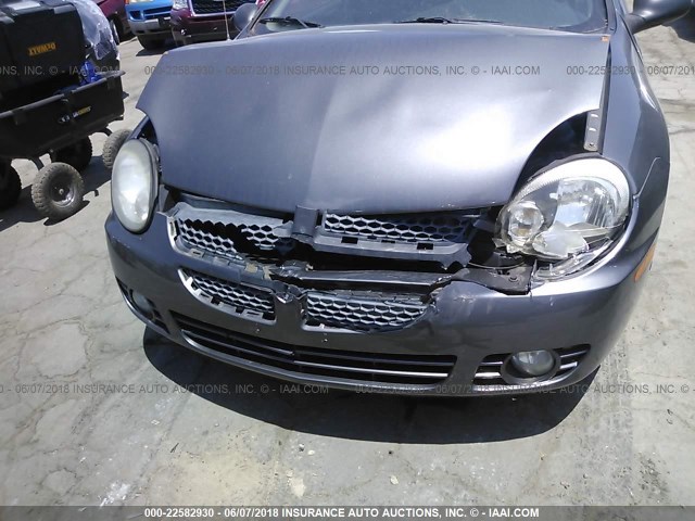 1B3ES56C33D253519 - 2003 DODGE NEON SXT GRAY photo 6