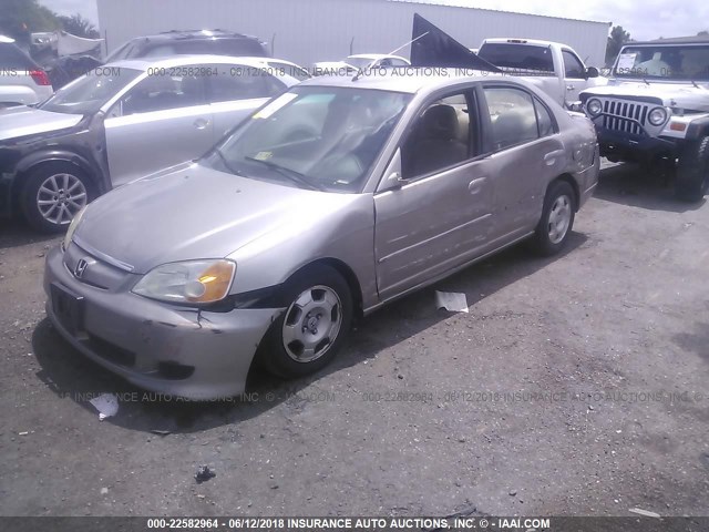 JHMES95643S022883 - 2003 HONDA CIVIC HYBRID GOLD photo 2