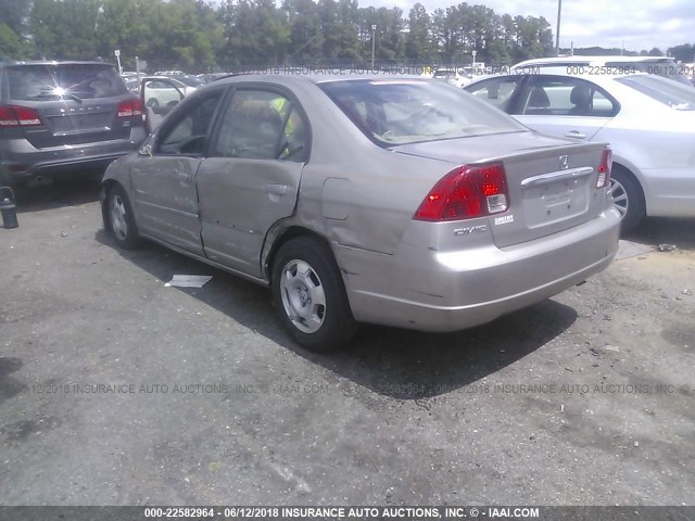 JHMES95643S022883 - 2003 HONDA CIVIC HYBRID GOLD photo 3