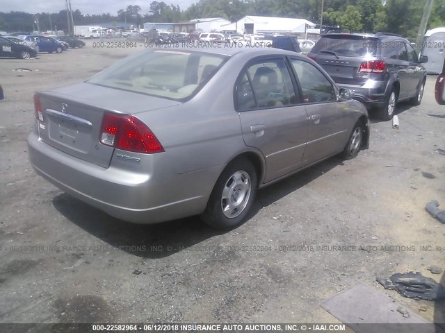 JHMES95643S022883 - 2003 HONDA CIVIC HYBRID GOLD photo 4