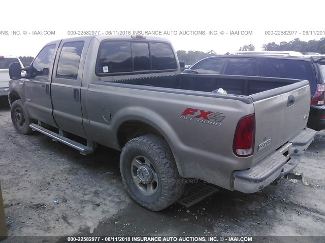 1FTSW21P05ED37843 - 2005 FORD F250 SUPER DUTY BROWN photo 3