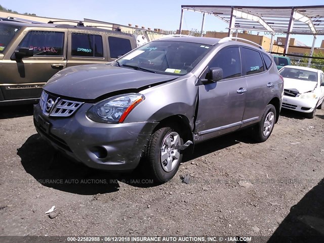 JN8AS5MV0FW261284 - 2015 NISSAN ROGUE SELECT S GRAY photo 2