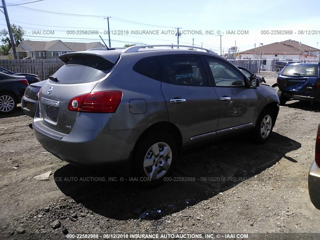 JN8AS5MV0FW261284 - 2015 NISSAN ROGUE SELECT S GRAY photo 4