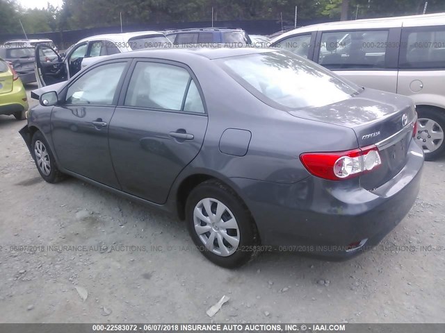 2T1BU4EE8BC560477 - 2011 TOYOTA COROLLA S/LE GRAY photo 3