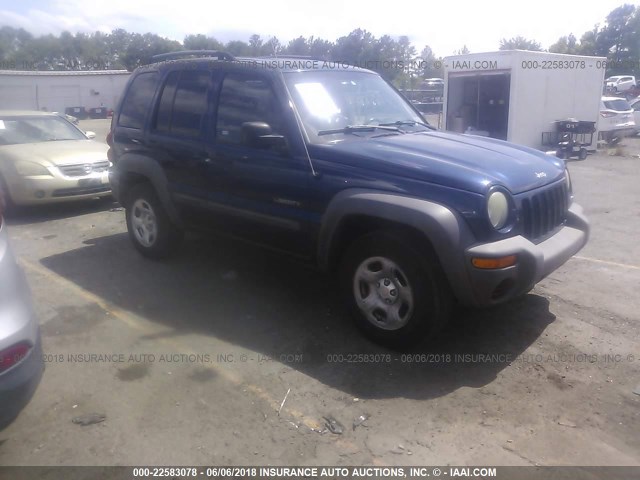 1J4GK48K94W265020 - 2004 JEEP LIBERTY SPORT Dark Blue photo 1