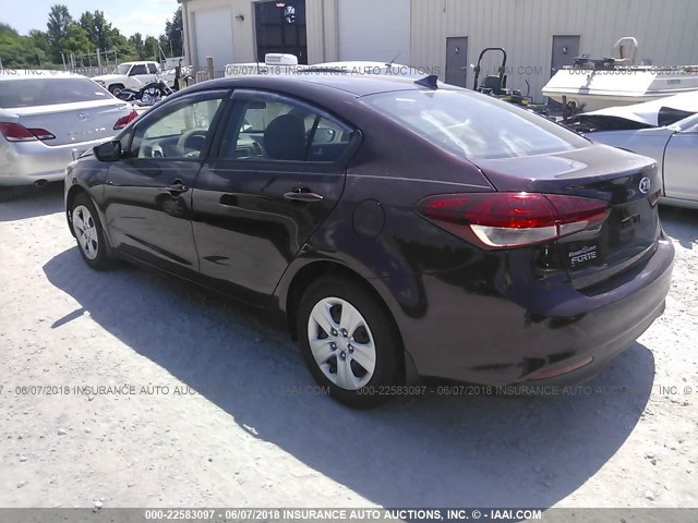 3KPFL4A71HE142767 - 2017 KIA FORTE LX/S MAROON photo 3