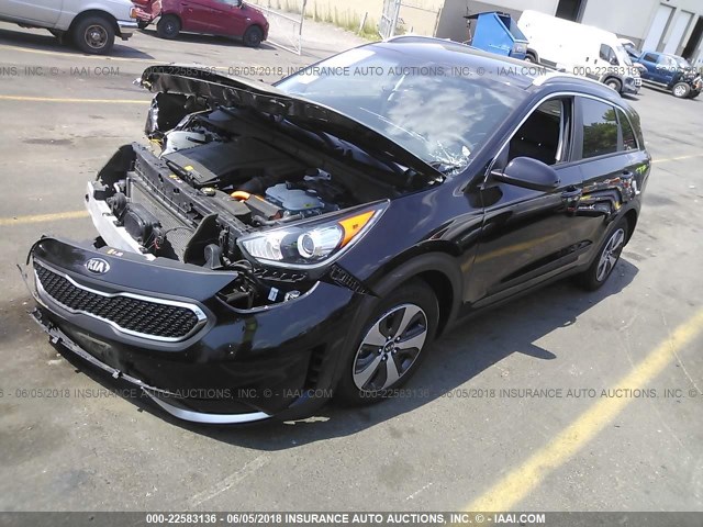 KNDCB3LC0H5050734 - 2017 KIA NIRO FE/LX BLACK photo 2