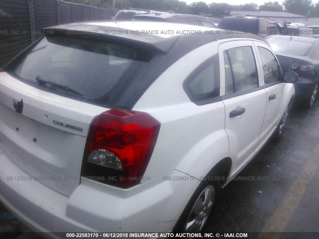 1B3HB28A79D151821 - 2009 DODGE CALIBER SE WHITE photo 4